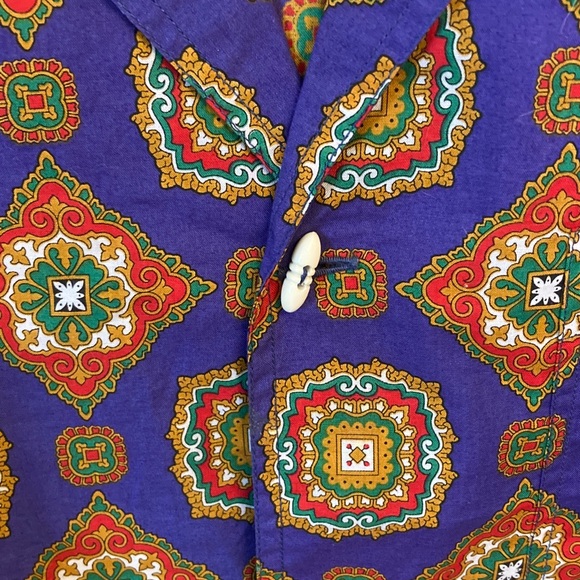 Valentino Men's Purple and Orange Beachwear Shirt - Picture 3 of 10